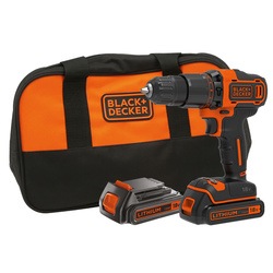 Black and Decker - 18V Hammer Drill  2 x 15Ah Batteries  400mA Charger  Softbag - BCD700S2S
