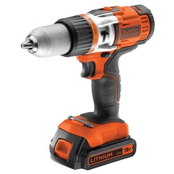 Black and Decker - 18V Lithiumion High Performance Cordless Drill with 1A 90 Min Charger and two batteries - EGBHP1881BK