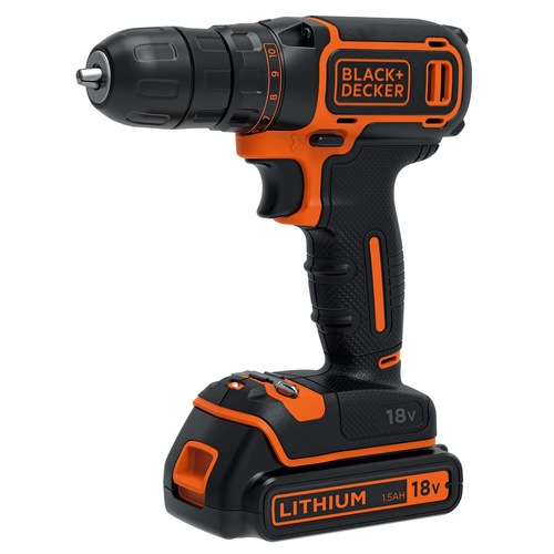 Black and Decker - 18V Lithiumion Drill Driver  200mA charger 1 battery - BDCDC18