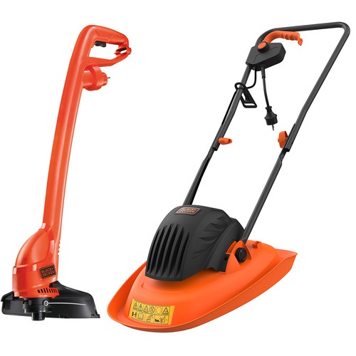 Black and Decker - 30cm Electric Hover Mower 1200W with GL250 Strimmer Grass Trimmer - BEMWH551GL2