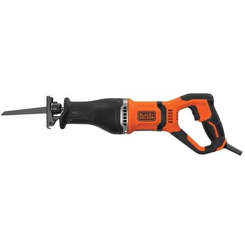 Black and Decker - 750W Corded Reciprocating Saw with Branch Holder and 2x Blades - BES301