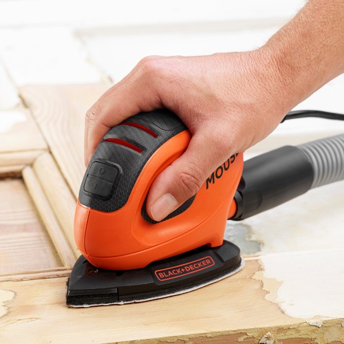 Black and Decker - 55W Mouse Detail Sander and 6 Sanding Sheets - BEW230