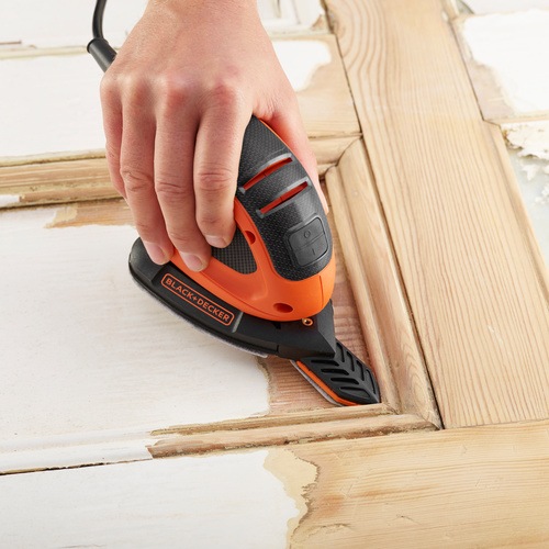 55W Mouse® Detail Sander and 6 Sanding Sheets BEW230 BLACK+DECKER