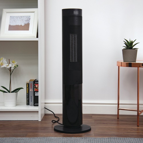 Black and Decker - 2000W Tower Heater with Flame Effect - BXSH44003GB