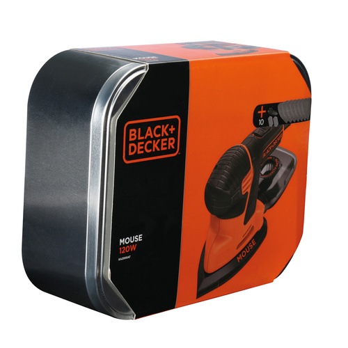 Black and Decker - 120W Mouse Detail Sander  10 accessories  Storage Tin - KA2000AT