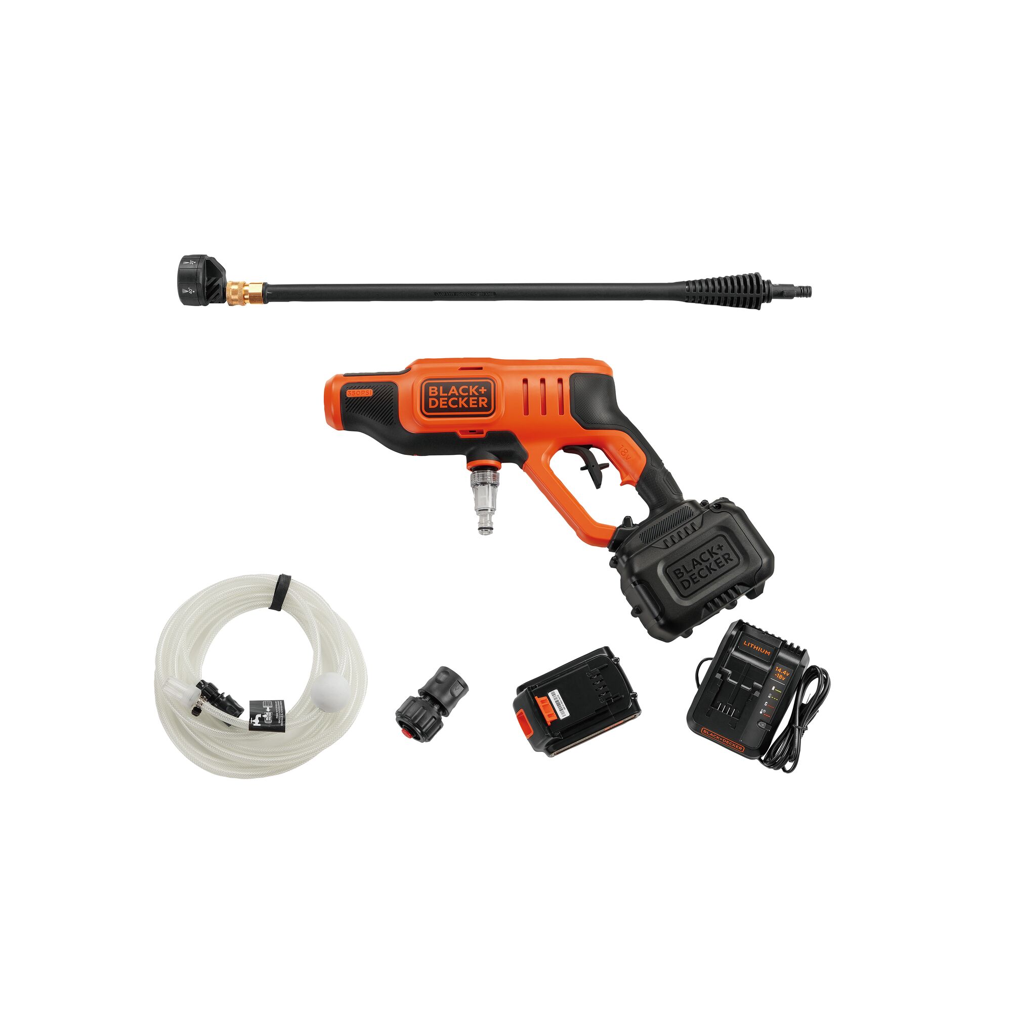 18V Pressure Cleaner with 2Ah Battery & 1A Charger | BLACK+DECKER