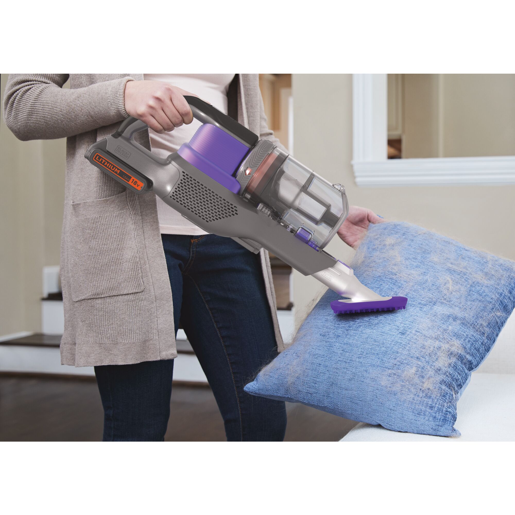 Purple BLACK+DECKER POWERSERIES Extreme Cordless Stick Vacuum for Pets BSV2020P 